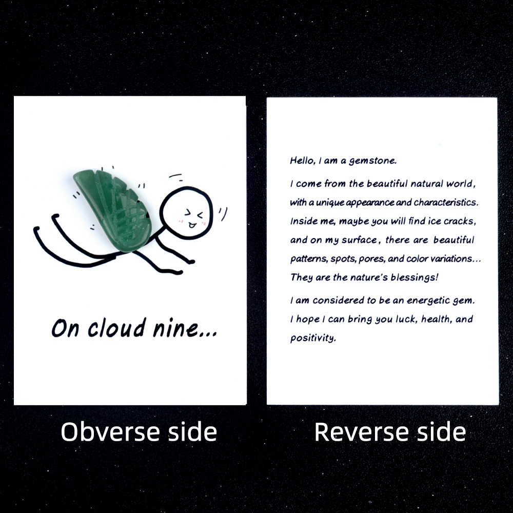 Handmade Craved Gemstone Wing Pendant SP0677-16X30MM Card Packing