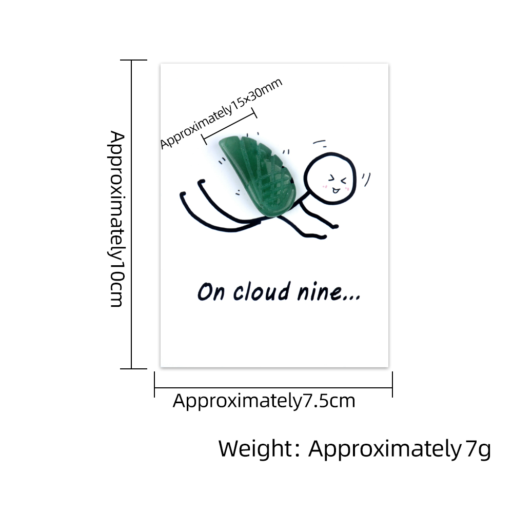 Handmade Craved Gemstone Wing Pendant SP0677-16X30MM Card Packing