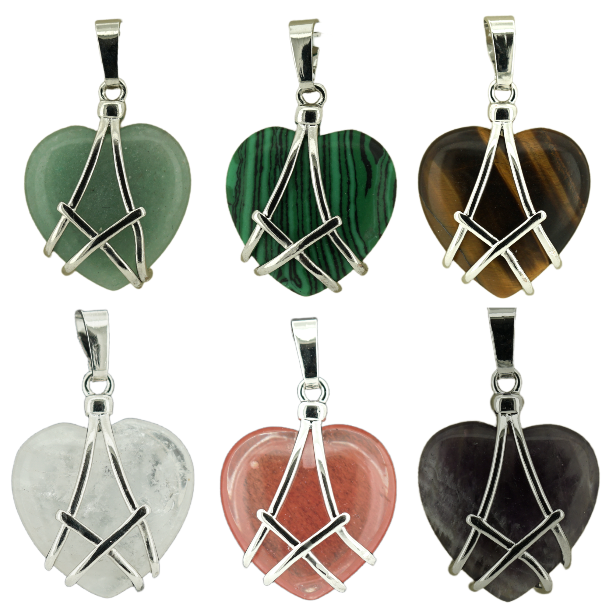 Natural Gemstone Diamond Barbie Castle Heart Pendant for Making Jewelry Necklace Earrings SP1392S