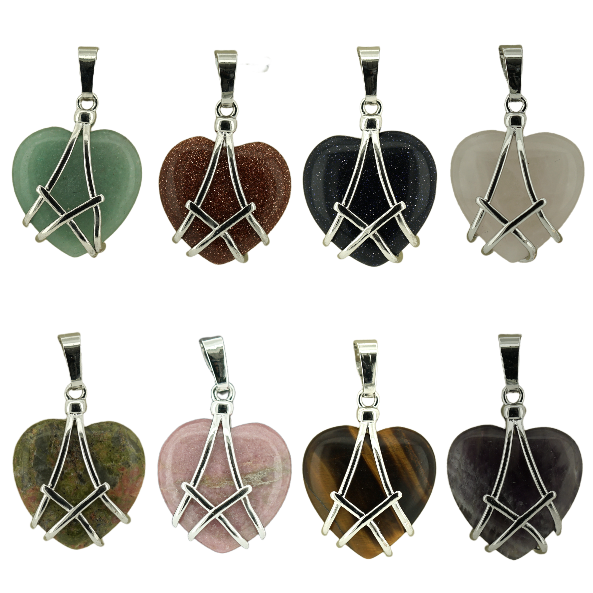 Natural Gemstone Diamond Barbie Castle Heart Pendant for Making Jewelry Necklace Earrings SP1392S