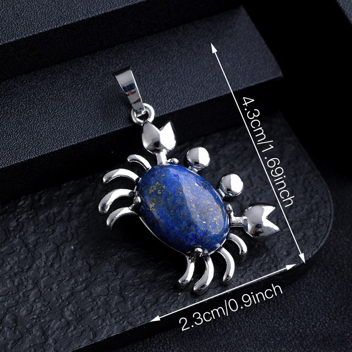 Natural Gemstone Crab Pendant Necklace for Women SN1552S Healing Crystal Protection Animal Jewelry Anniversary Birthday Valentine's Day Gift for Girlfriend Wife Mother