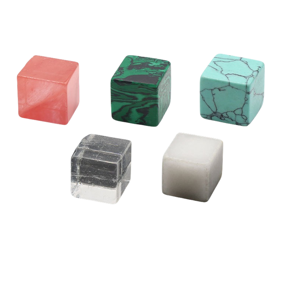Natural Gemstone Loose Square Cube Beads Healing Power Crystal Block for Home Decor 15-18MM No hole