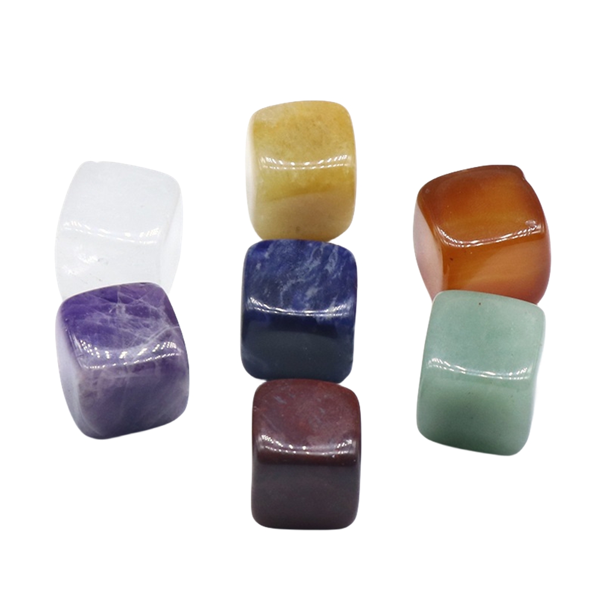Natural Gemstone Loose Square Cube Beads Healing Power Crystal Block for Home Decor 15-18MM No hole
