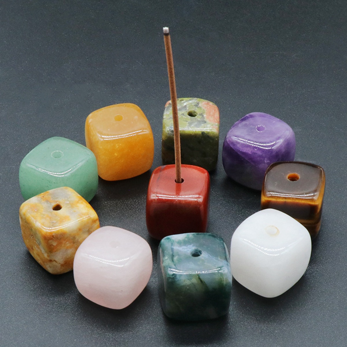 Cube Gemstone for Home Decor 20MM Square Healing Power Crystal Block 