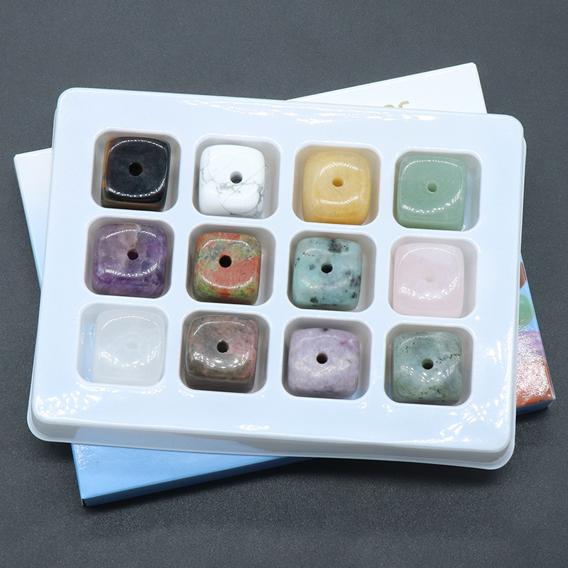 12PCS Cube Gemstone for Home Decor 20MM Square Healing Power Crystal Block 