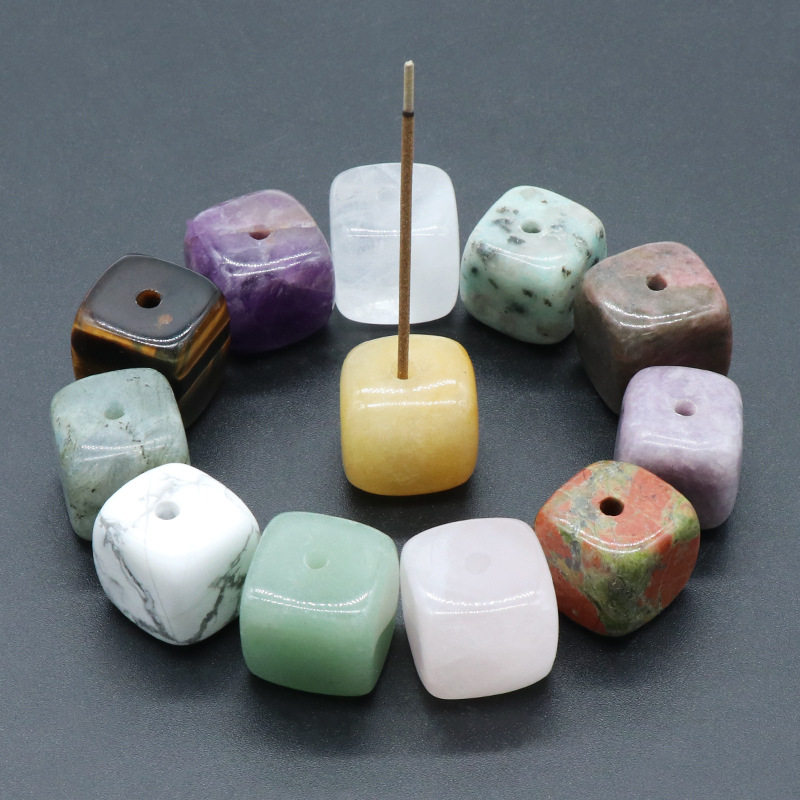 12PCS Cube Gemstone for Home Decor 20MM Square Healing Power Crystal Block 