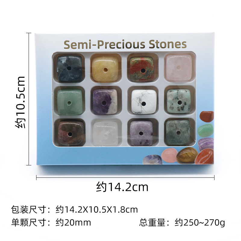12PCS Cube Gemstone for Home Decor 20MM Square Healing Power Crystal Block 