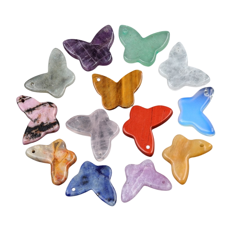 Butterfly Gemstone Pendant 15x20mm for Making Jewelry Necklace