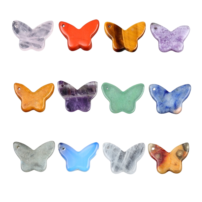 Butterfly Gemstone Pendant 15x20mm for Making Jewelry Necklace
