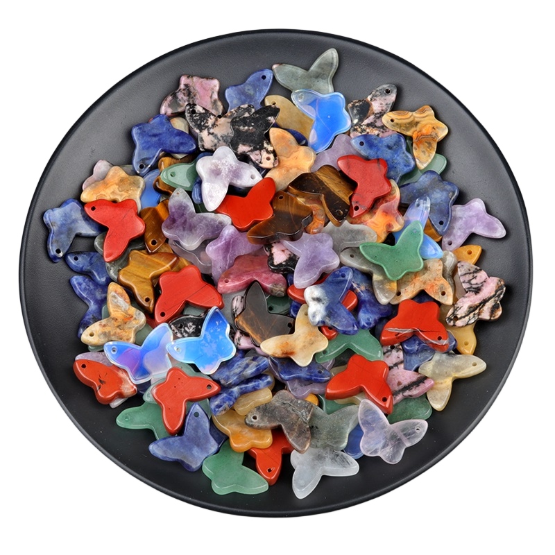 Butterfly Gemstone Pendant 15x20mm for Making Jewelry Necklace