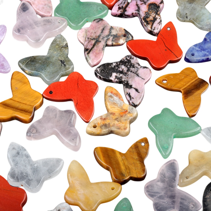 Butterfly Gemstone Pendant 15x20mm for Making Jewelry Necklace