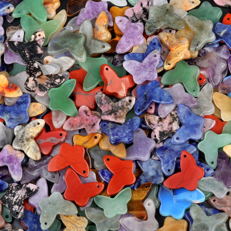 Butterfly Gemstone Pendant 15x20mm for Making Jewelry Necklace