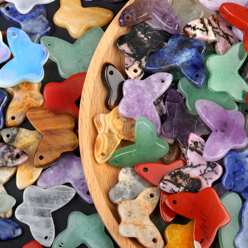 Butterfly Gemstone Pendant 15x20mm for Making Jewelry Necklace