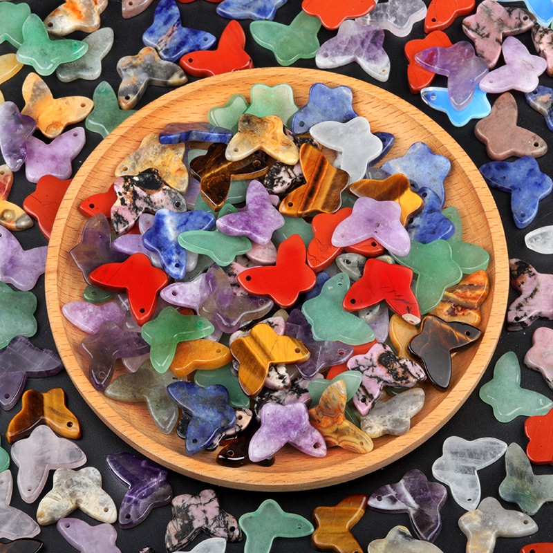 Butterfly Gemstone Pendant 15x20mm for Making Jewelry Necklace