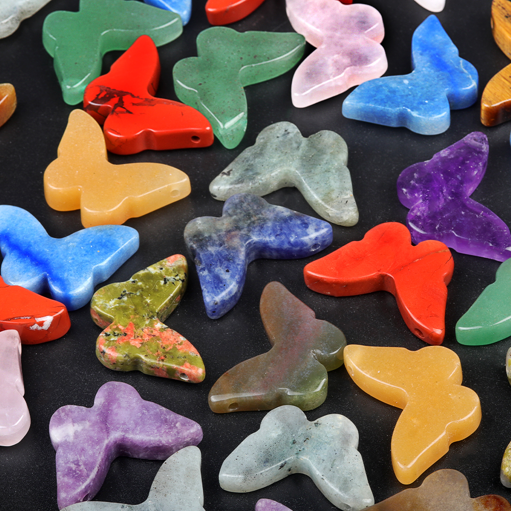 Butterfly Gemstone Pendant 20x30mm for Making Jewelry Necklace