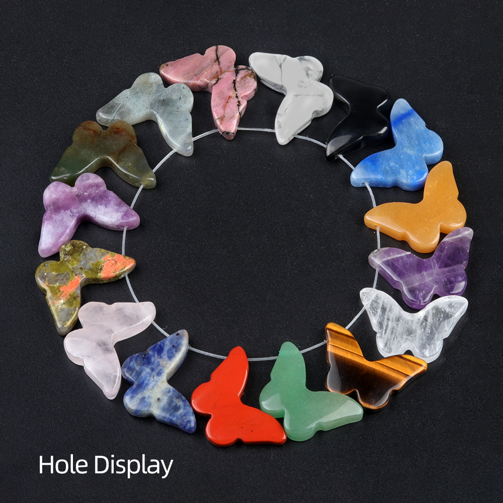 Butterfly Gemstone Pendant 20x30mm for Making Jewelry Necklace