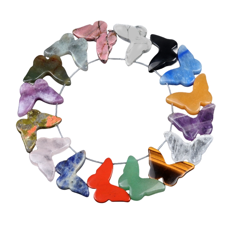 Butterfly Gemstone Pendant 20x30mm for Making Jewelry Necklace