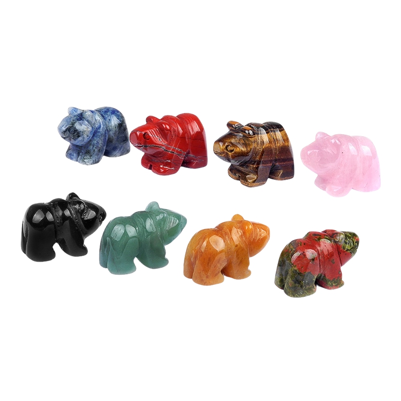 1.0Inch Handmade Craved  Gemstone Polar Bear for Home & Office Decor