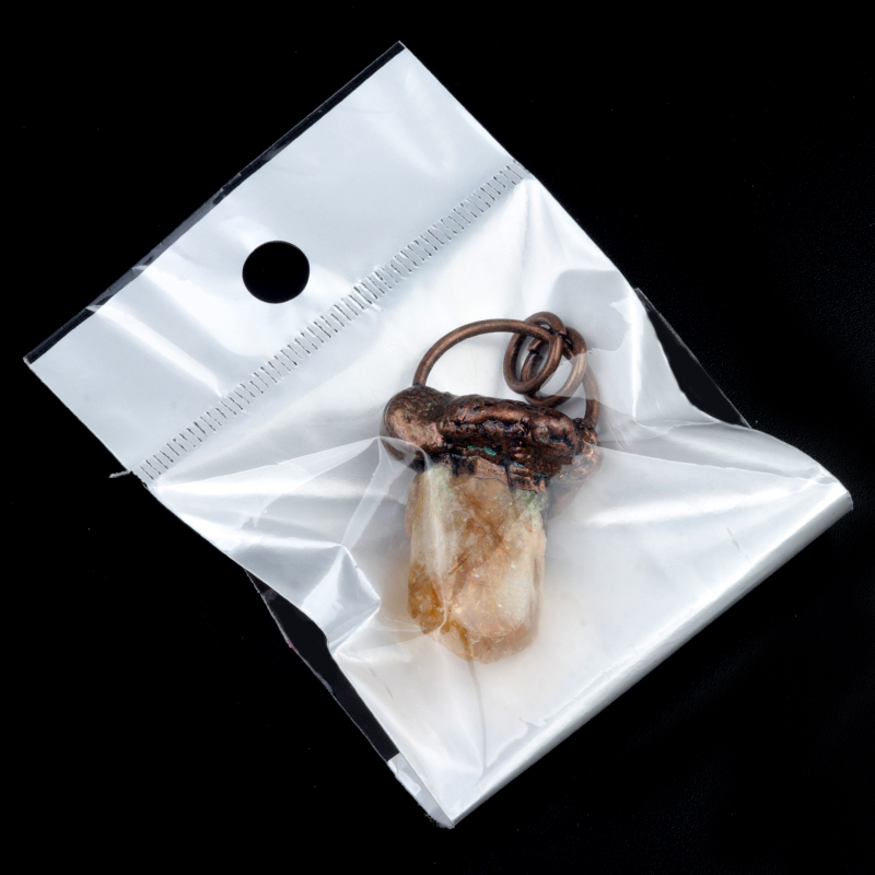 Antique Brass Irregular Raw Crystal Pendant For Making Jewelry