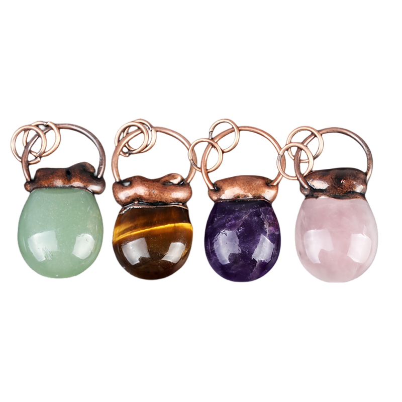 Retro Red Copper Gemstone Pendant for Making Jewelry Necklace