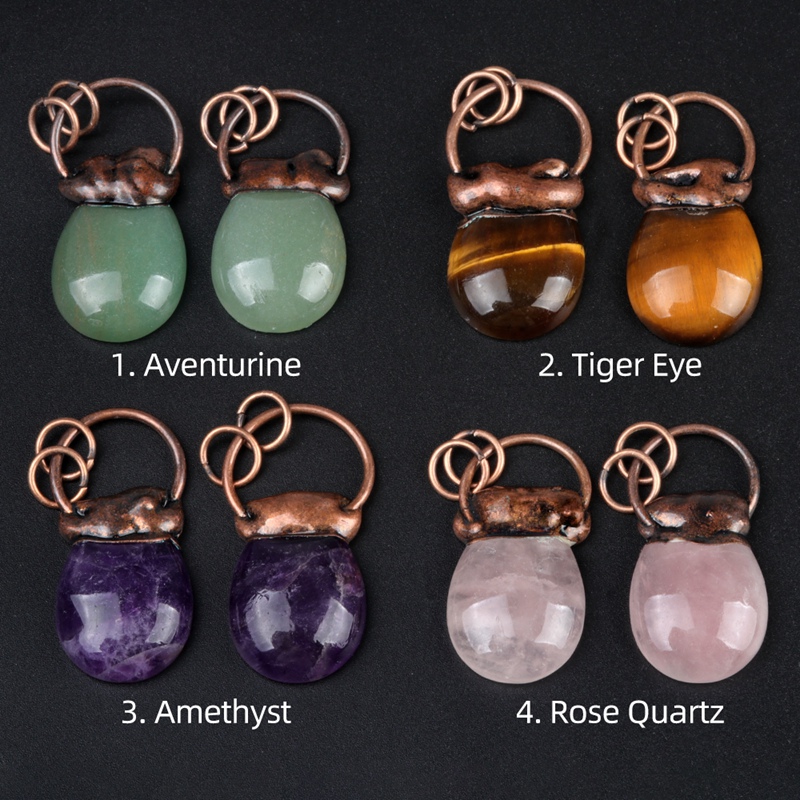 Retro Red Copper Gemstone Pendant for Making Jewelry Necklace