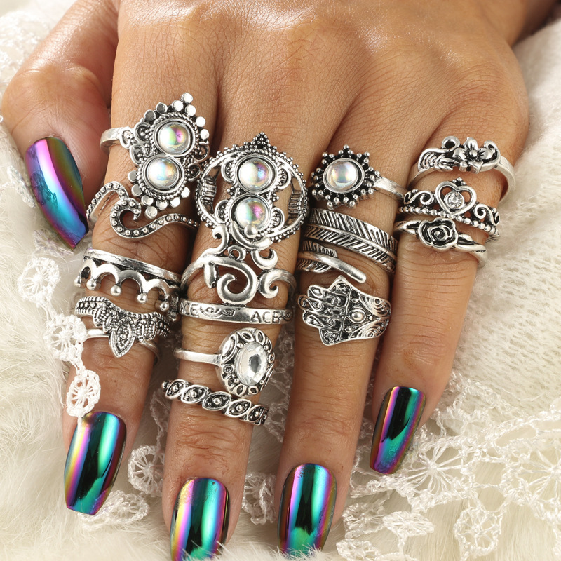 Alloy Stackable Knuckle Set Rings for Women Girls