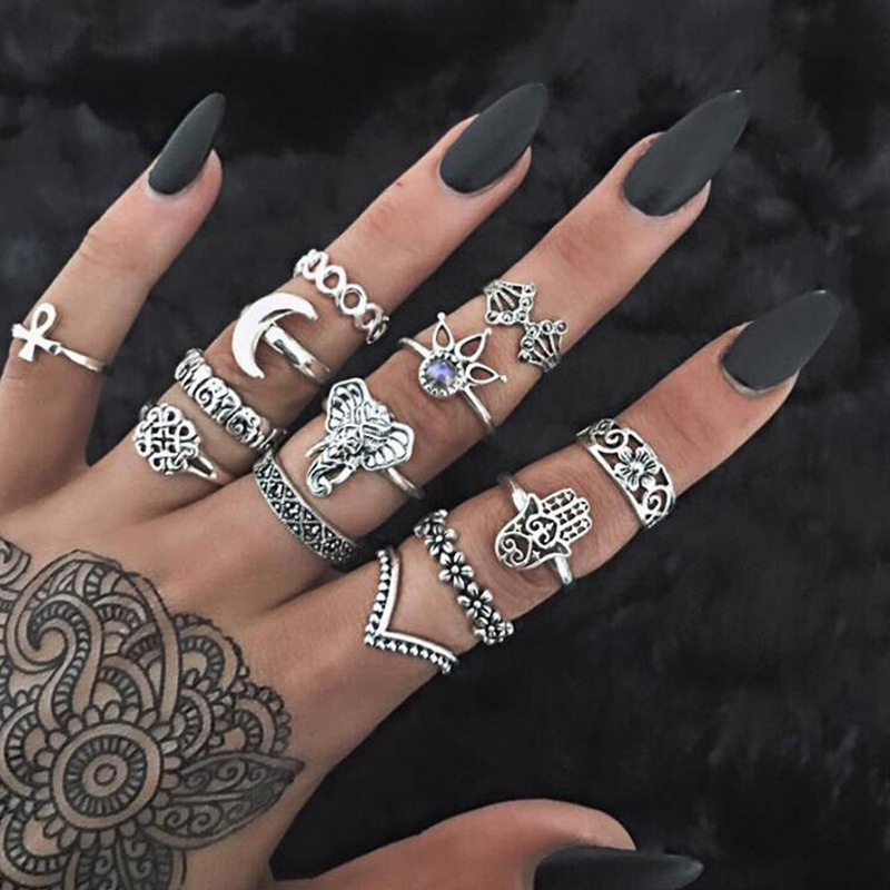 Alloy Stackable Knuckle Set Rings for Women Girls  SR0075