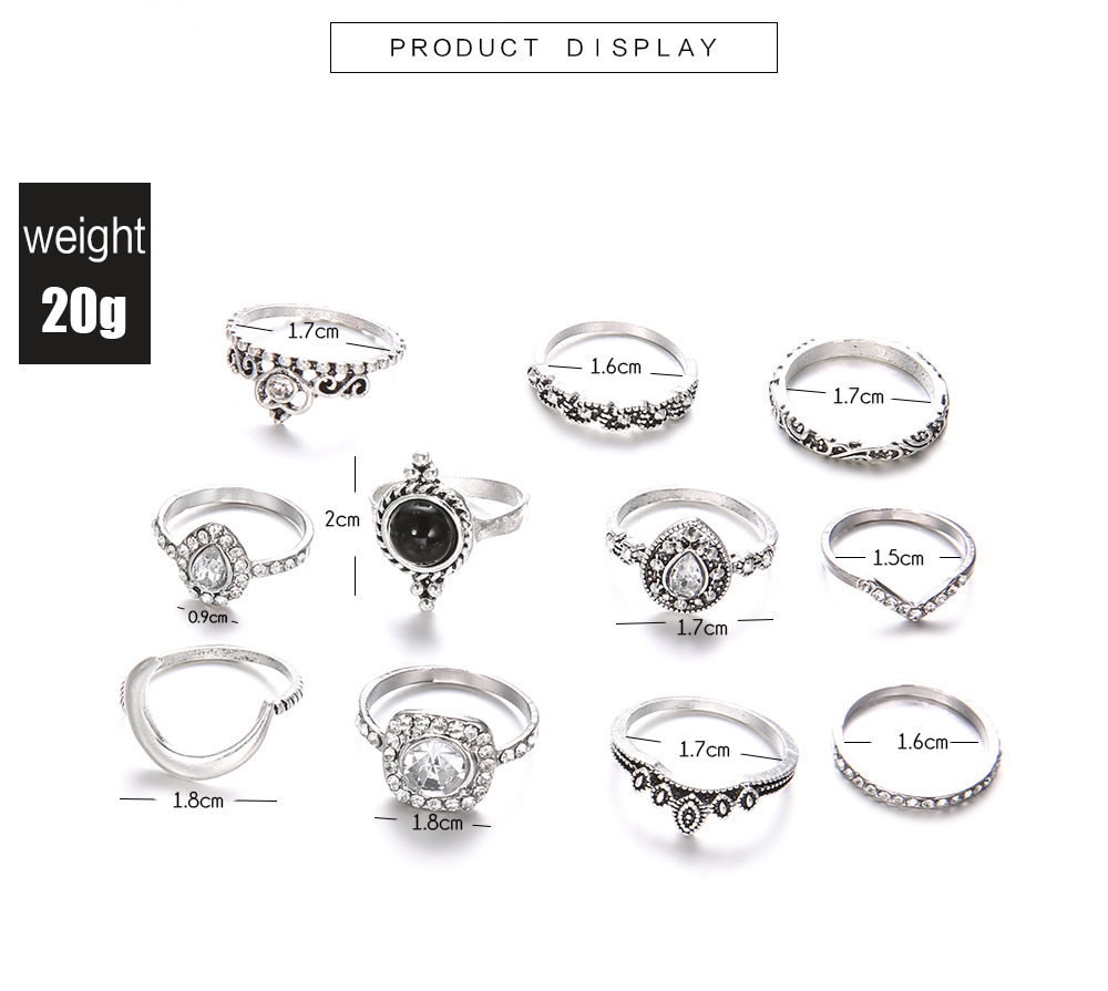 Boho Stackable Knuckle Set Rings for Women Girls Vintage Finger Stacking Trendy Alloy Ring Jewelry