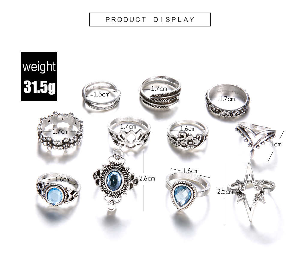 Boho Stackable Knuckle Set Rings for Women Girls Vintage Finger Stacking Trendy Alloy Ring Jewelry