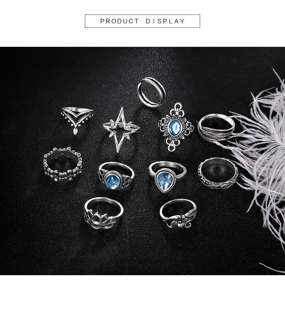 Boho Stackable Knuckle Set Rings for Women Girls Vintage Finger Stacking Trendy Alloy Ring Jewelry