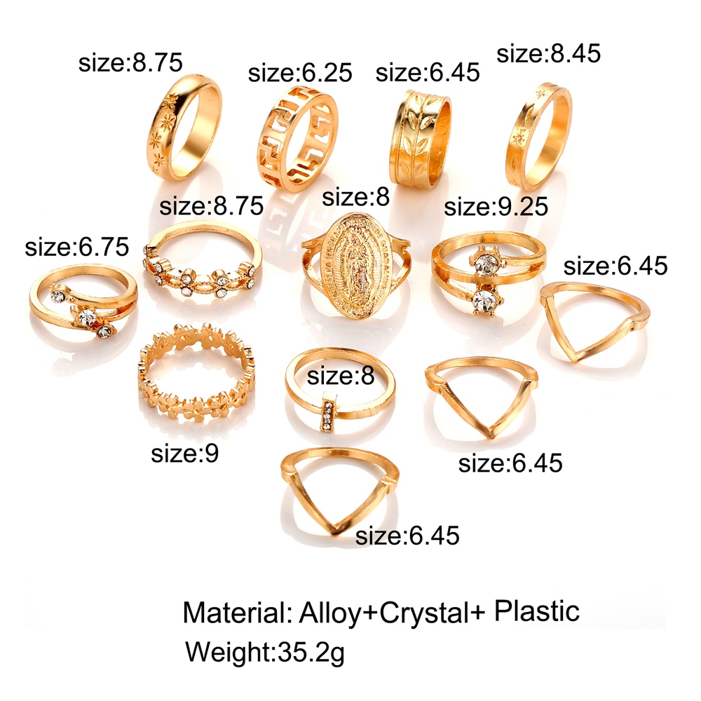 Alloy Stackable Knuckle Set Rings for Women Girls SR0078