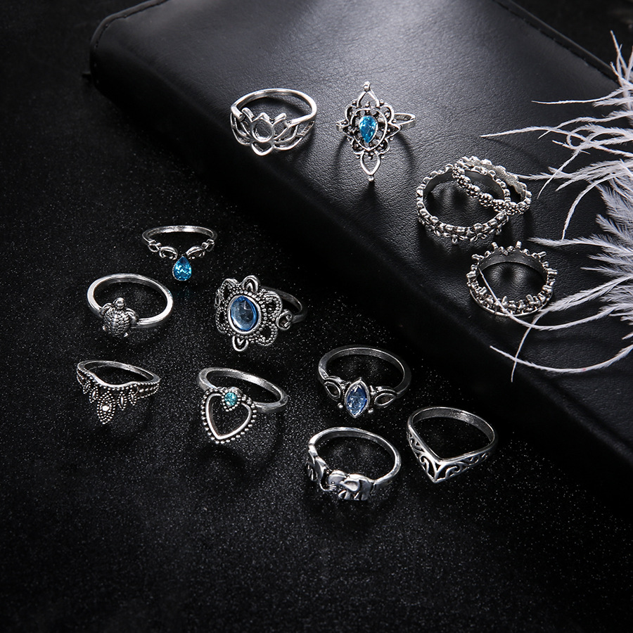 Boho Stackable Knuckle Set Rings for Women Girls Vintage Finger Stacking Trendy Alloy Ring Jewelry
