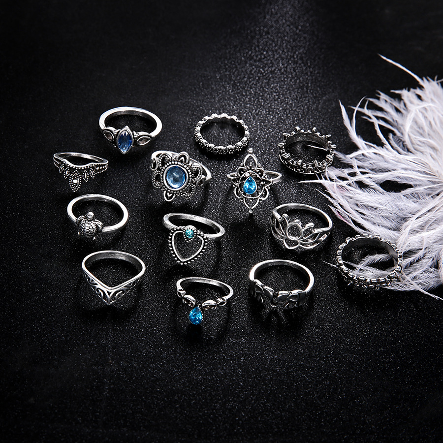 Boho Stackable Knuckle Set Rings for Women Girls Vintage Finger Stacking Trendy Alloy Ring Jewelry