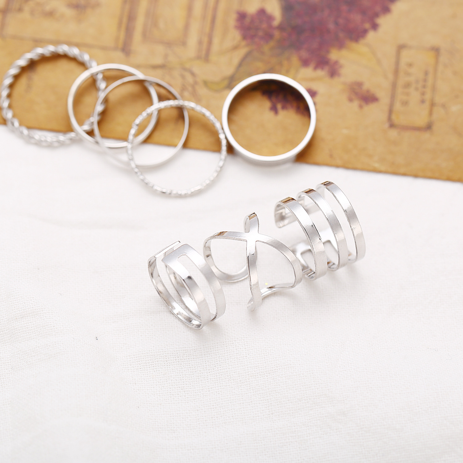 Alloy Stackable Knuckle Set Rings for Women Girls SR0084
