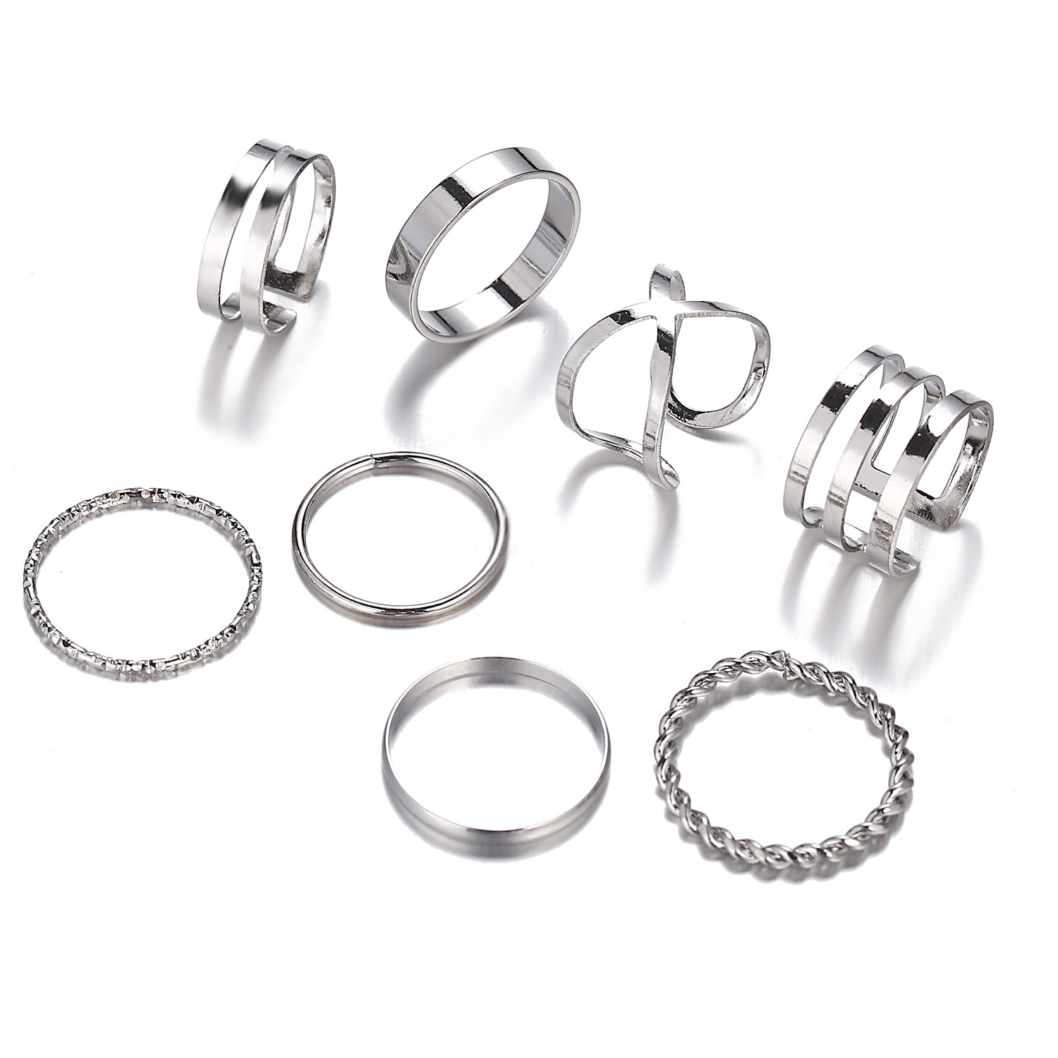 Alloy Stackable Knuckle Set Rings for Women Girls SR0084