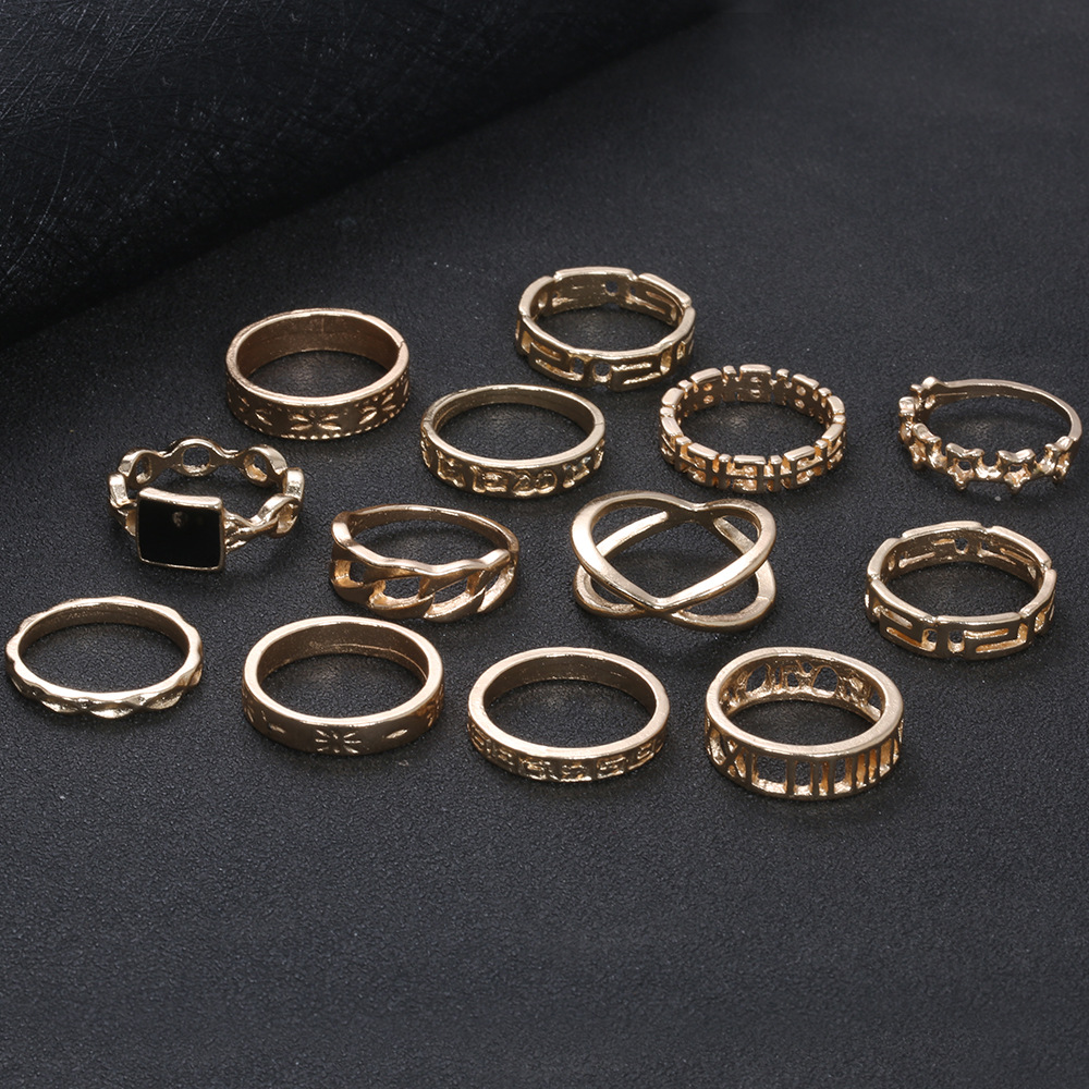 Boho Stackable Knuckle Set Rings for Women Girls Vintage Finger Stacking Trendy Alloy Ring Jewelry