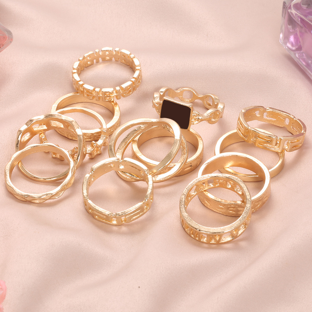 Boho Stackable Knuckle Set Rings for Women Girls Vintage Finger Stacking Trendy Alloy Ring Jewelry