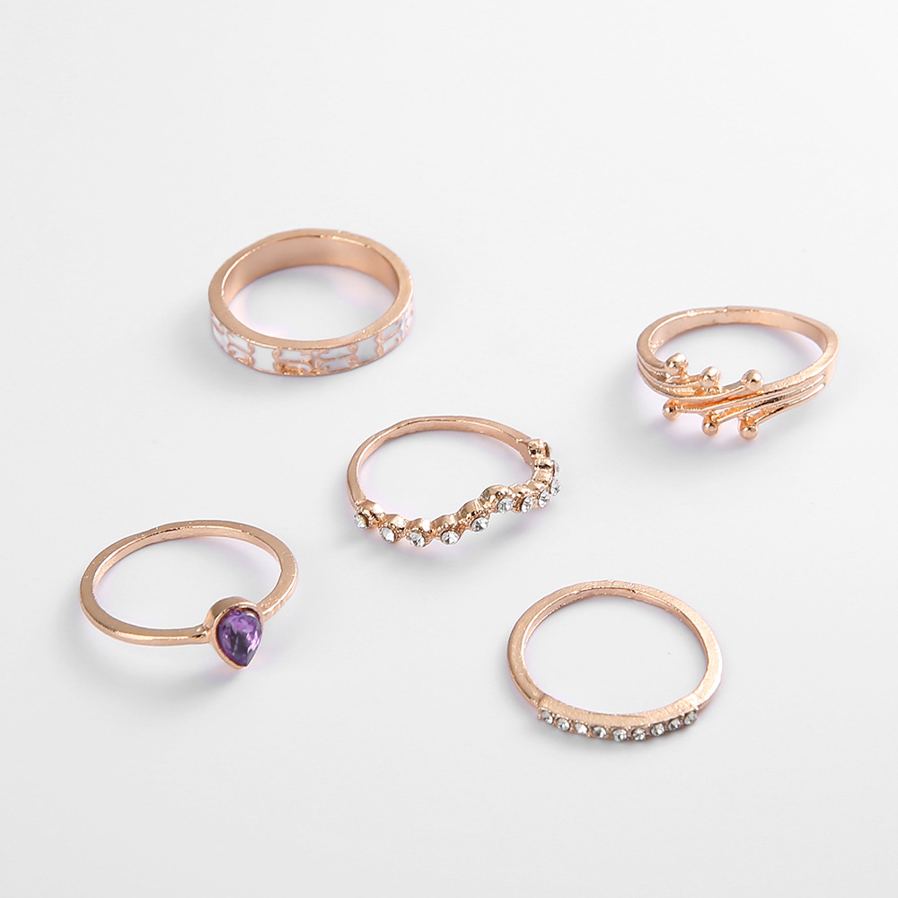 Boho Stackable Knuckle Set Rings for Women Girls Vintage Finger Stacking Trendy Alloy Ring Jewelry