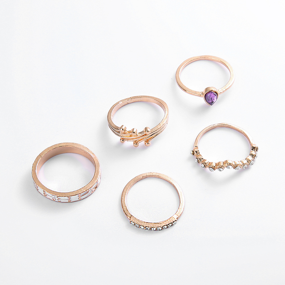 Boho Stackable Knuckle Set Rings for Women Girls Vintage Finger Stacking Trendy Alloy Ring Jewelry