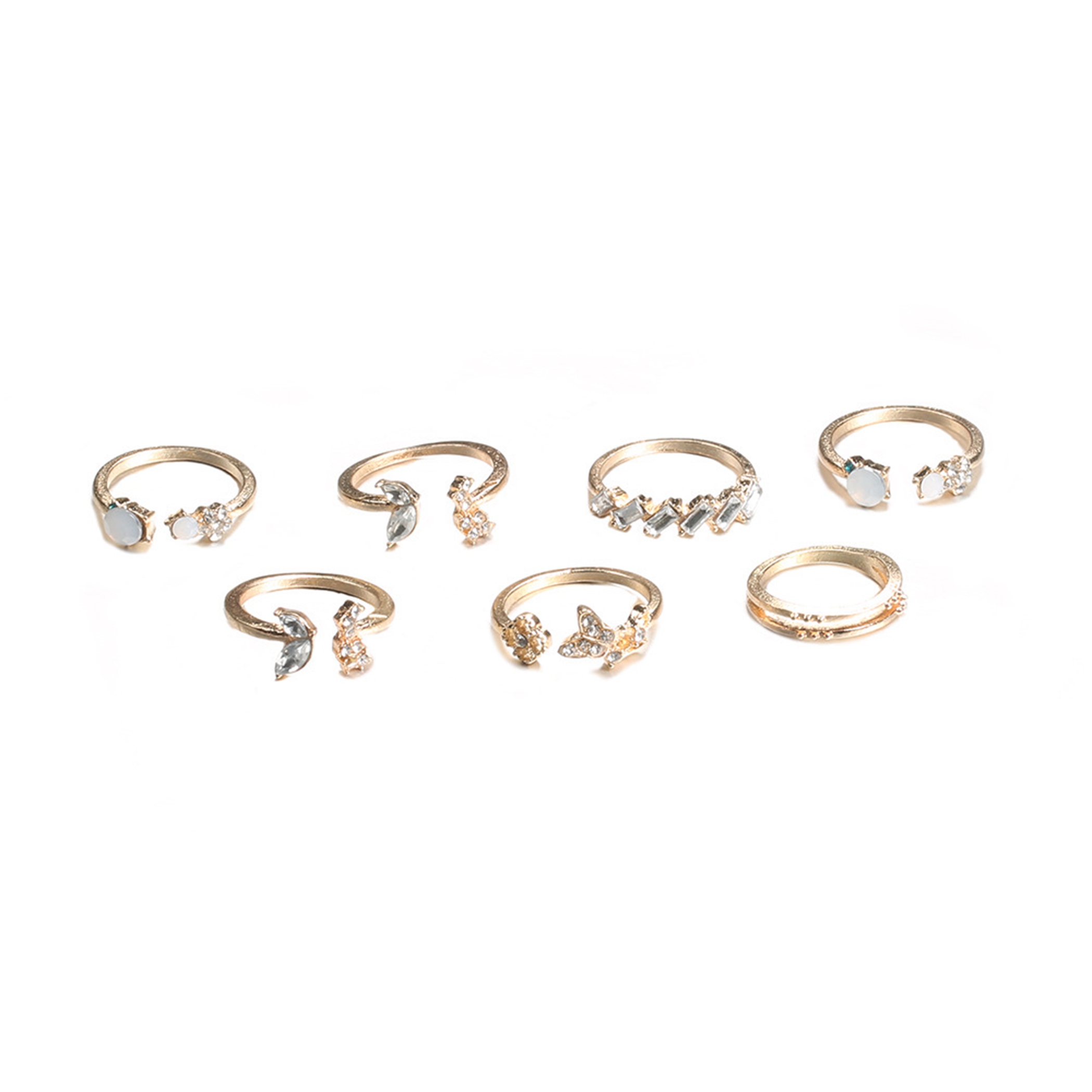 Boho Stackable Knuckle Set Rings for Women Girls Vintage Finger Stacking Trendy Alloy Ring Jewelry