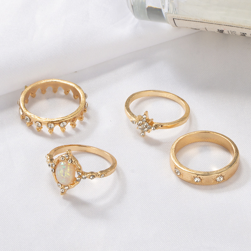 Boho Stackable Knuckle Set Rings for Women Girls Vintage Finger Stacking Trendy Alloy Ring Jewelry