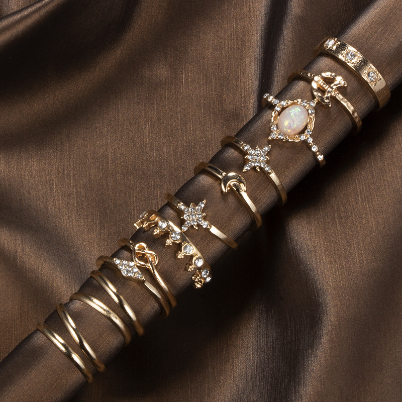 Boho Stackable Knuckle Set Rings for Women Girls Vintage Finger Stacking Trendy Alloy Ring Jewelry