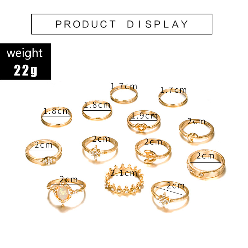 Boho Stackable Knuckle Set Rings for Women Girls Vintage Finger Stacking Trendy Alloy Ring Jewelry