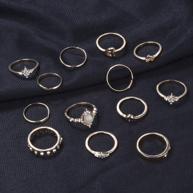 Boho Stackable Knuckle Set Rings for Women Girls Vintage Finger Stacking Trendy Alloy Ring Jewelry