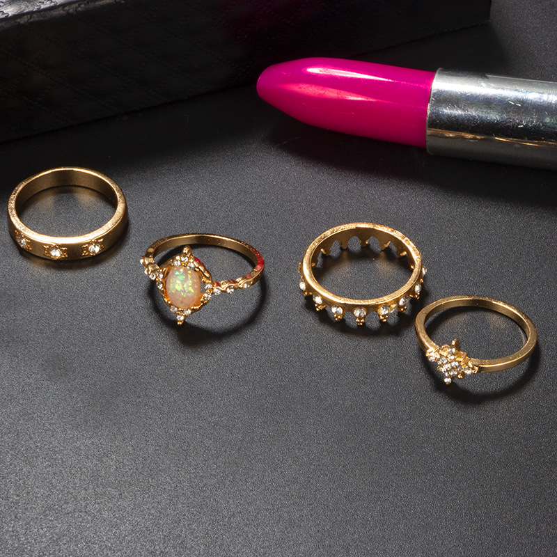 Boho Stackable Knuckle Set Rings for Women Girls Vintage Finger Stacking Trendy Alloy Ring Jewelry