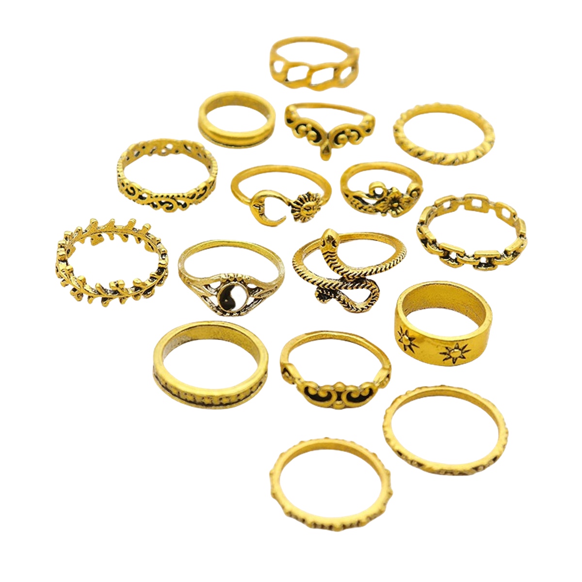 16PCS Alloy Stackable Knuckle Set Rings for Women Girls SR0126