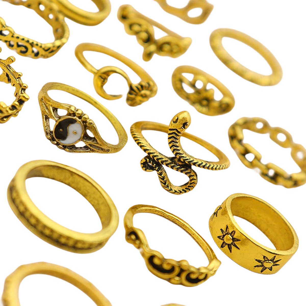 16PCS Alloy Stackable Knuckle Set Rings for Women Girls SR0126