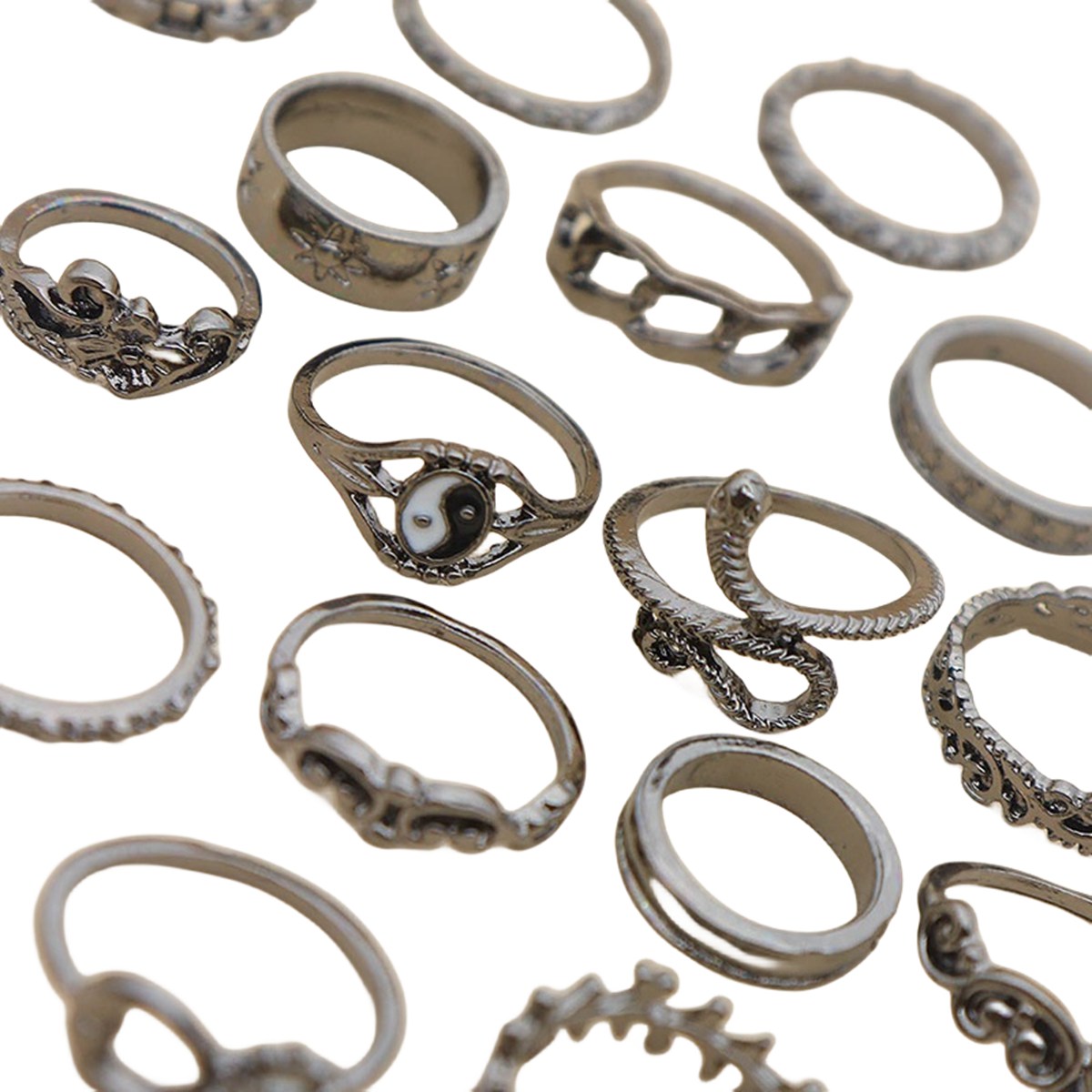 16PCS Alloy Stackable Knuckle Set Rings for Women Girls SR0126