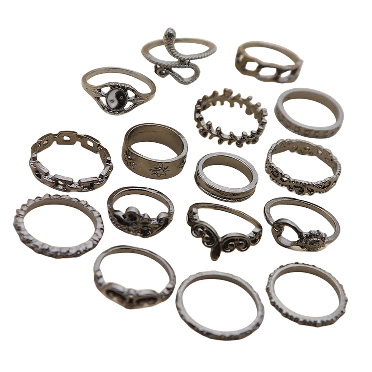 16PCS Alloy Stackable Knuckle Set Rings for Women Girls SR0126