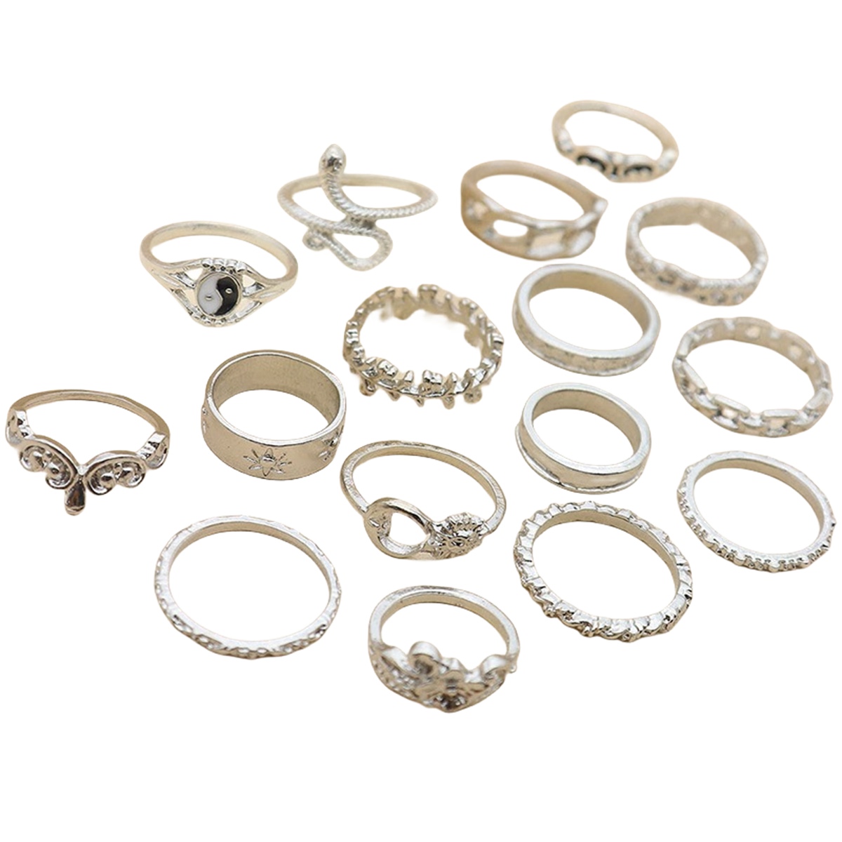 16PCS Alloy Stackable Knuckle Set Rings for Women Girls SR0126